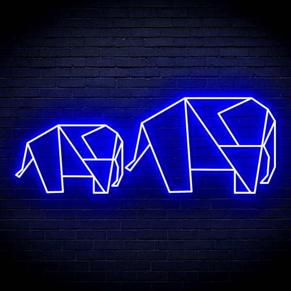 ADVPRO Origami Elephants Ultra-Bright LED Neon Sign fn-i4070 - Blue