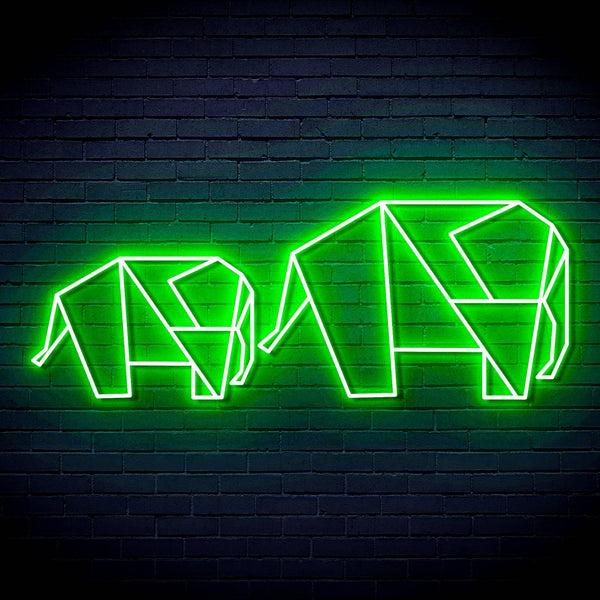 ADVPRO Origami Elephants Ultra-Bright LED Neon Sign fn-i4070 - Golden Yellow