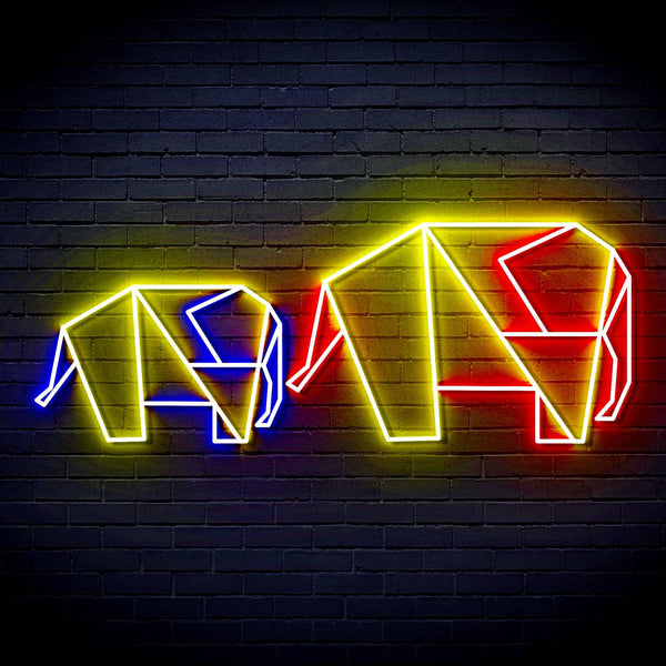 ADVPRO Origami Elephants Ultra-Bright LED Neon Sign fn-i4070 - Multi-Color 2