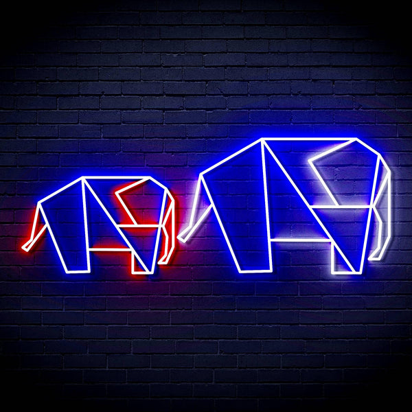 ADVPRO Origami Elephants Ultra-Bright LED Neon Sign fn-i4070 - Multi-Color 3