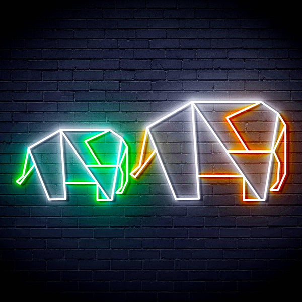 ADVPRO Origami Elephants Ultra-Bright LED Neon Sign fn-i4070 - Multi-Color 7