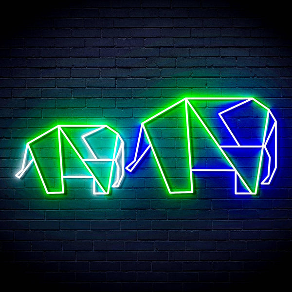 ADVPRO Origami Elephants Ultra-Bright LED Neon Sign fn-i4070 - Multi-Color 8