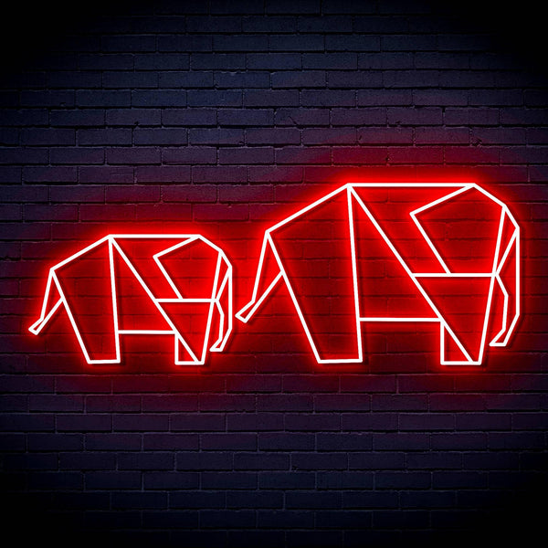 ADVPRO Origami Elephants Ultra-Bright LED Neon Sign fn-i4070 - Red