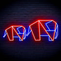 ADVPRO Origami Elephants Ultra-Bright LED Neon Sign fn-i4070 - Red & Blue