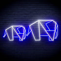 ADVPRO Origami Elephants Ultra-Bright LED Neon Sign fn-i4070 - White & Blue