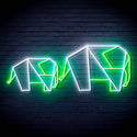 ADVPRO Origami Elephants Ultra-Bright LED Neon Sign fn-i4070 - White & Green