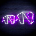 ADVPRO Origami Elephants Ultra-Bright LED Neon Sign fn-i4070 - White & Purple