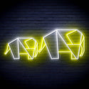 ADVPRO Origami Elephants Ultra-Bright LED Neon Sign fn-i4070 - White & Yellow