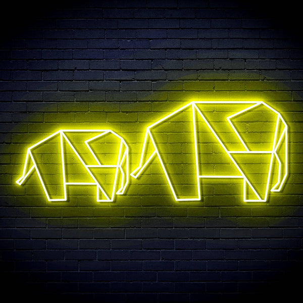 ADVPRO Origami Elephants Ultra-Bright LED Neon Sign fn-i4070 - Yellow