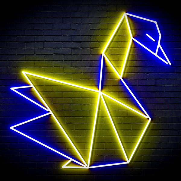 ADVPRO Origami Swan Ultra-Bright LED Neon Sign fn-i4071 - Blue & Yellow