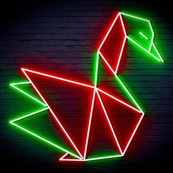 ADVPRO Origami Swan Ultra-Bright LED Neon Sign fn-i4071 - Green & Red