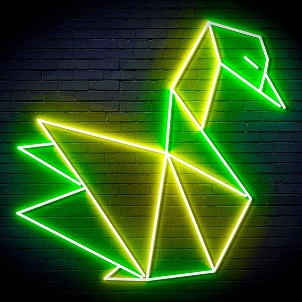 ADVPRO Origami Swan Ultra-Bright LED Neon Sign fn-i4071 - Green & Yellow