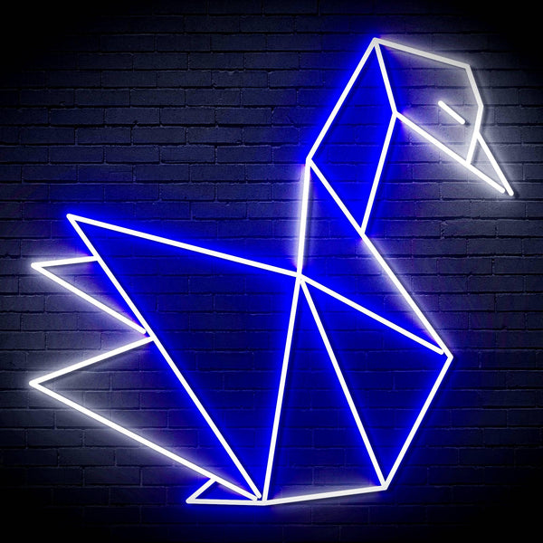 ADVPRO Origami Swan Ultra-Bright LED Neon Sign fn-i4071 - White & Blue