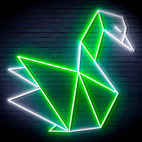ADVPRO Origami Swan Ultra-Bright LED Neon Sign fn-i4071 - White & Green