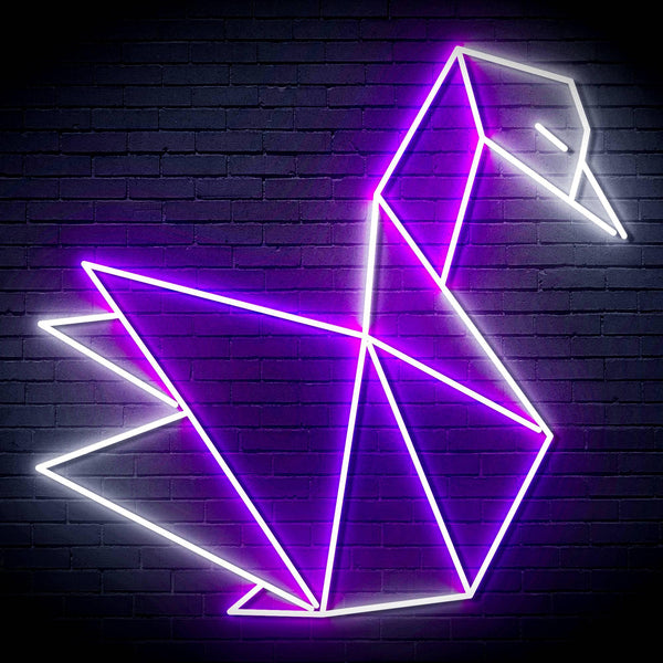 ADVPRO Origami Swan Ultra-Bright LED Neon Sign fn-i4071 - White & Purple
