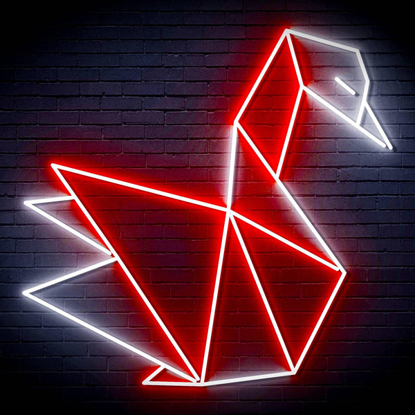 ADVPRO Origami Swan Ultra-Bright LED Neon Sign fn-i4071 - White & Red