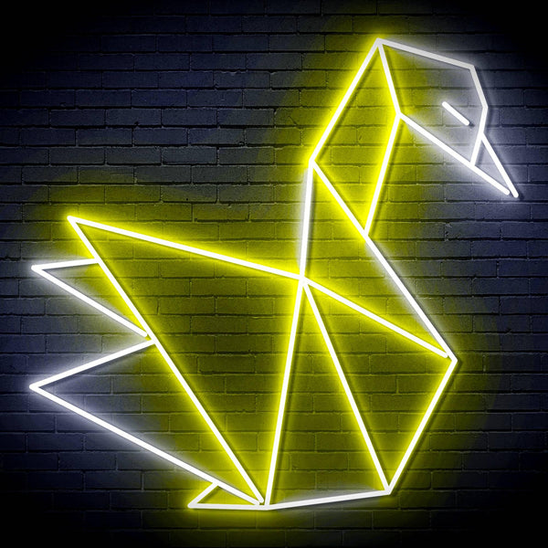 ADVPRO Origami Swan Ultra-Bright LED Neon Sign fn-i4071 - White & Yellow