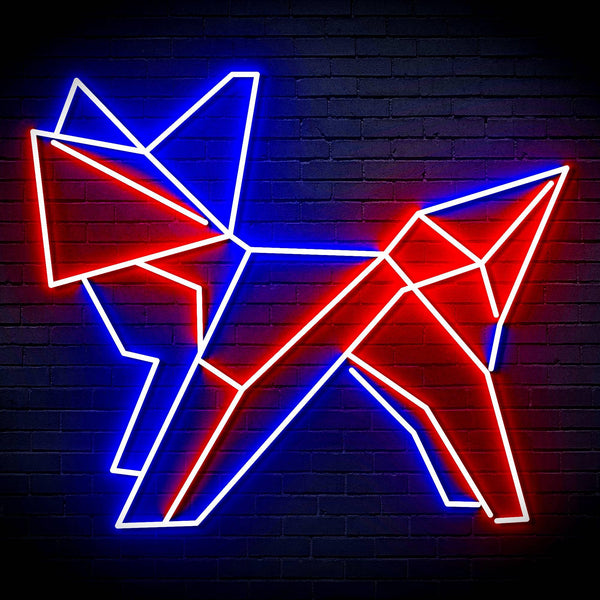 ADVPRO Origami Fox Ultra-Bright LED Neon Sign fn-i4072 - Blue & Red