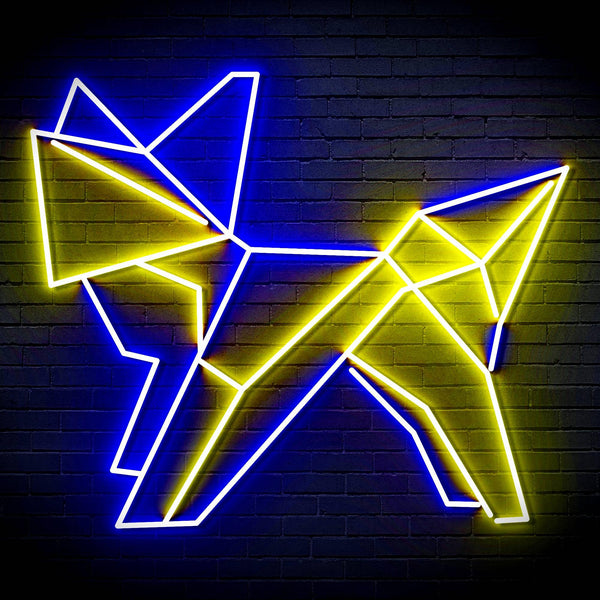 ADVPRO Origami Fox Ultra-Bright LED Neon Sign fn-i4072 - Blue & Yellow