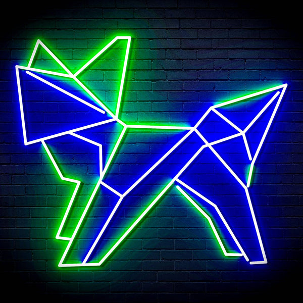 ADVPRO Origami Fox Ultra-Bright LED Neon Sign fn-i4072 - Green & Blue