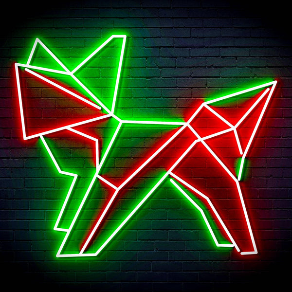 ADVPRO Origami Fox Ultra-Bright LED Neon Sign fn-i4072 - Green & Red