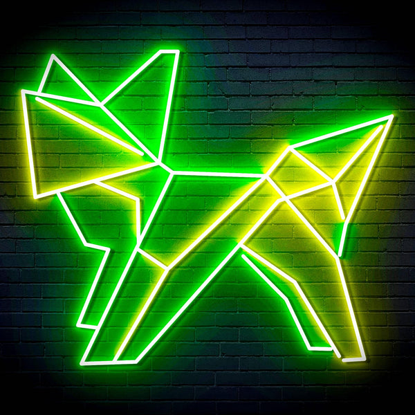 ADVPRO Origami Fox Ultra-Bright LED Neon Sign fn-i4072 - Green & Yellow