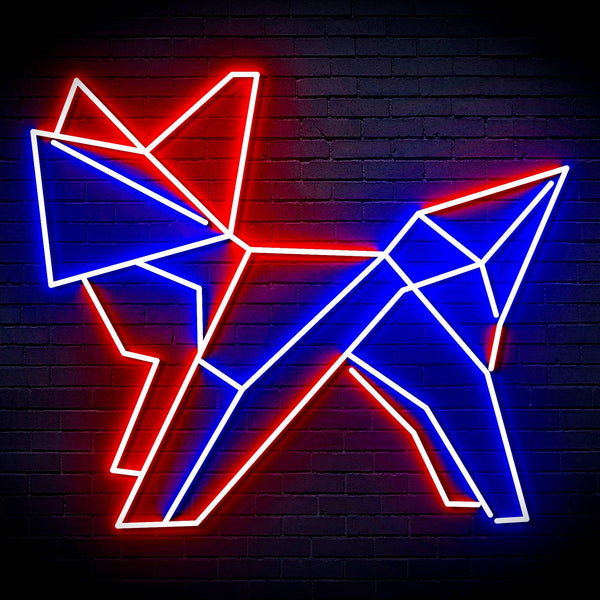 ADVPRO Origami Fox Ultra-Bright LED Neon Sign fn-i4072 - Red & Blue