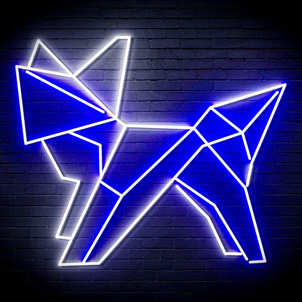 ADVPRO Origami Fox Ultra-Bright LED Neon Sign fn-i4072 - White & Blue