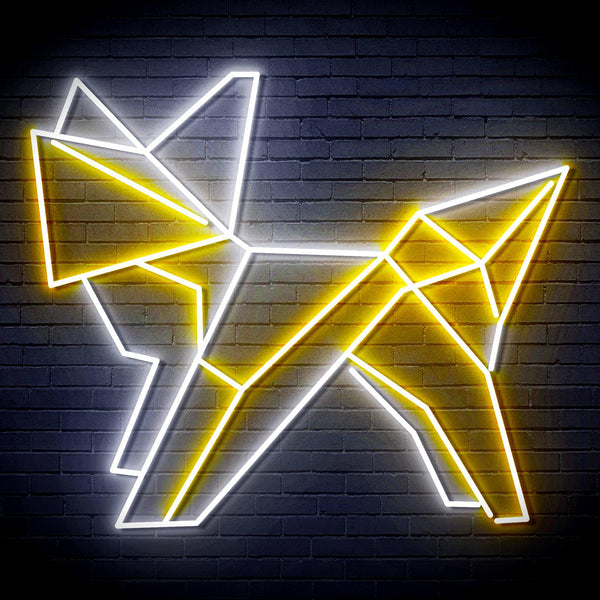 ADVPRO Origami Fox Ultra-Bright LED Neon Sign fn-i4072 - White & Golden Yellow