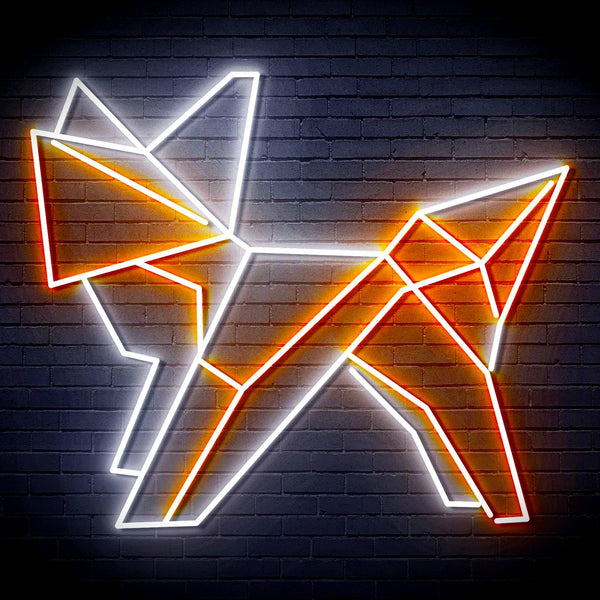 ADVPRO Origami Fox Ultra-Bright LED Neon Sign fn-i4072 - White & Orange