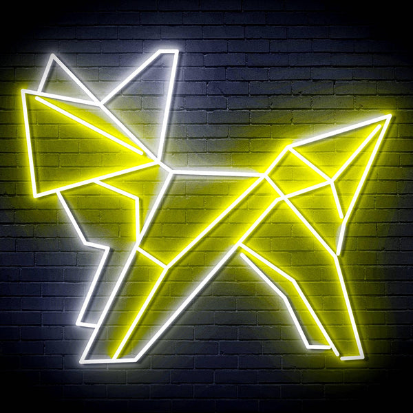 ADVPRO Origami Fox Ultra-Bright LED Neon Sign fn-i4072 - White & Yellow