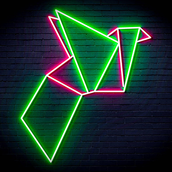 ADVPRO Origami Bird Ultra-Bright LED Neon Sign fn-i4073 - Green & Pink