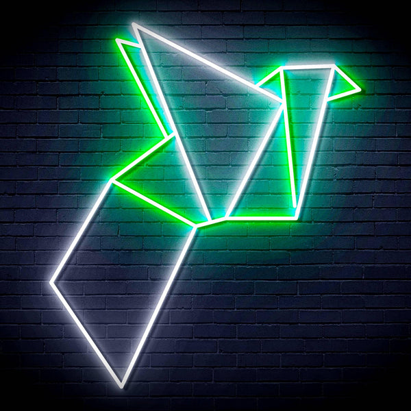 ADVPRO Origami Bird Ultra-Bright LED Neon Sign fn-i4073 - White & Green