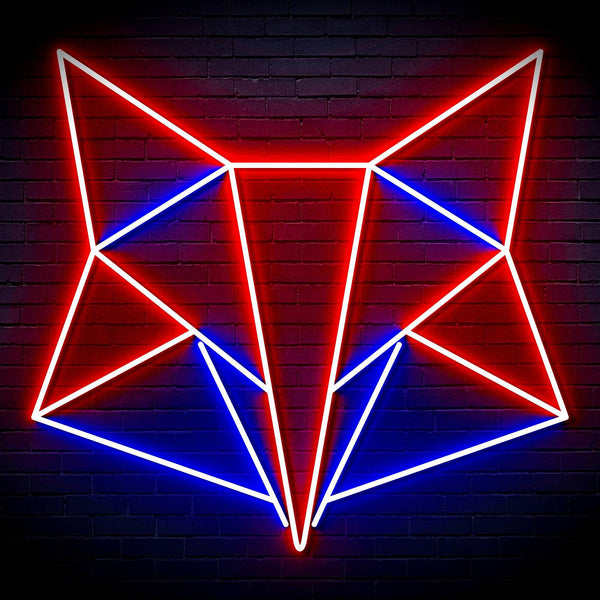 ADVPRO Origami Fox Head Face Ultra-Bright LED Neon Sign fn-i4074 - Blue & Red