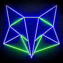 ADVPRO Origami Fox Head Face Ultra-Bright LED Neon Sign fn-i4074 - Green & Blue