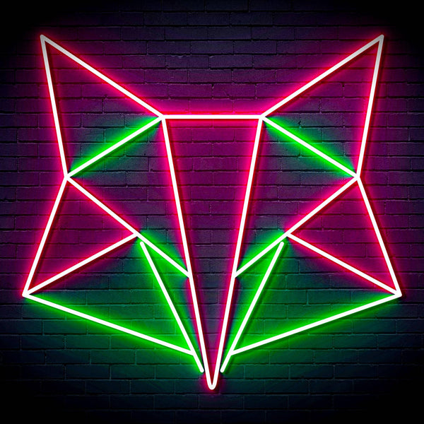 ADVPRO Origami Fox Head Face Ultra-Bright LED Neon Sign fn-i4074 - Green & Pink