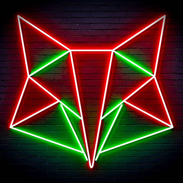 ADVPRO Origami Fox Head Face Ultra-Bright LED Neon Sign fn-i4074 - Green & Red