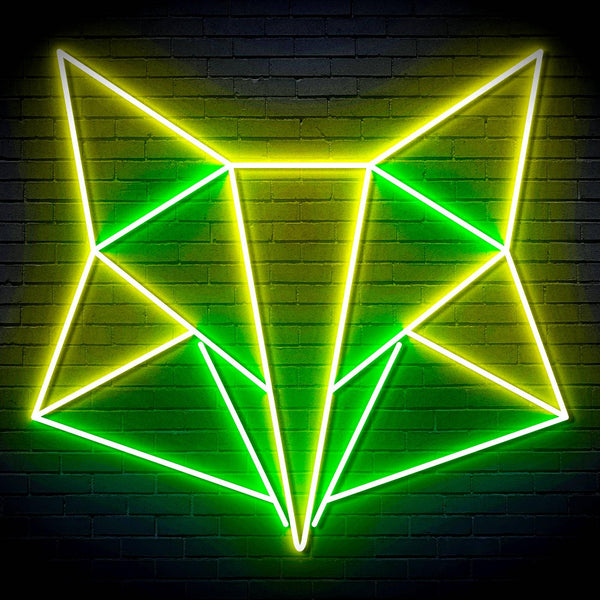 ADVPRO Origami Fox Head Face Ultra-Bright LED Neon Sign fn-i4074 - Green & Yellow