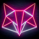ADVPRO Origami Fox Head Face Ultra-Bright LED Neon Sign fn-i4074 - White & Pink