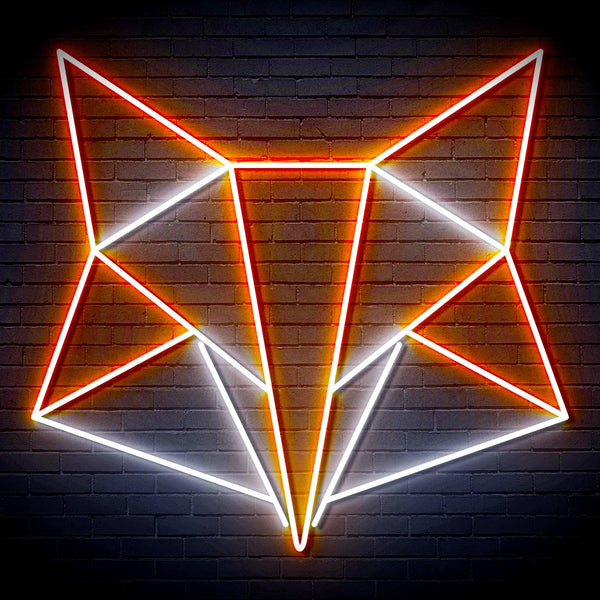 ADVPRO Origami Fox Head Face Ultra-Bright LED Neon Sign fn-i4074 - White & Orange