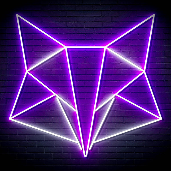 ADVPRO Origami Fox Head Face Ultra-Bright LED Neon Sign fn-i4074 - White & Purple