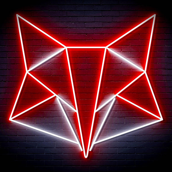 ADVPRO Origami Fox Head Face Ultra-Bright LED Neon Sign fn-i4074 - White & Red