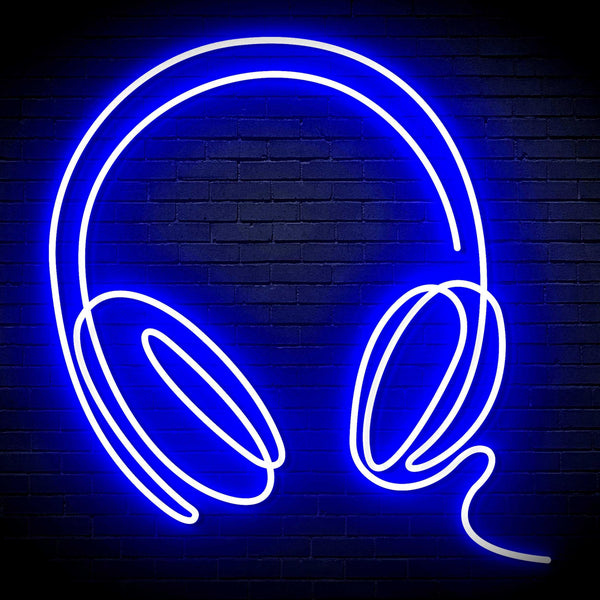 ADVPRO Headphone Ultra-Bright LED Neon Sign fn-i4075 - Blue