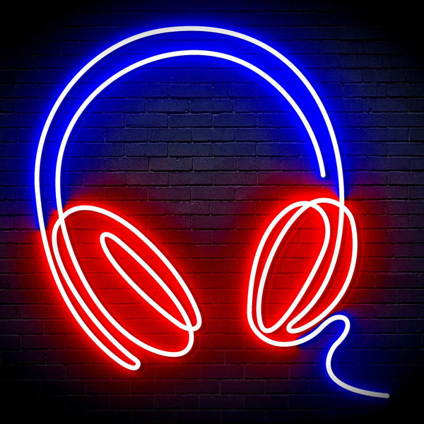 ADVPRO Headphone Ultra-Bright LED Neon Sign fn-i4075 - Blue & Red