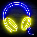 ADVPRO Headphone Ultra-Bright LED Neon Sign fn-i4075 - Blue & Yellow