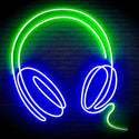 ADVPRO Headphone Ultra-Bright LED Neon Sign fn-i4075 - Green & Blue