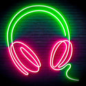 ADVPRO Headphone Ultra-Bright LED Neon Sign fn-i4075 - Green & Pink