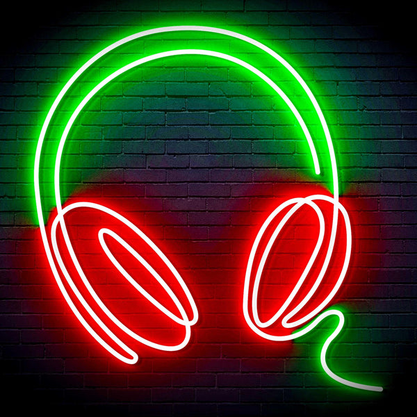 ADVPRO Headphone Ultra-Bright LED Neon Sign fn-i4075 - Green & Red