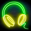 ADVPRO Headphone Ultra-Bright LED Neon Sign fn-i4075 - Green & Yellow