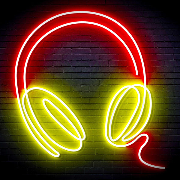 ADVPRO Headphone Ultra-Bright LED Neon Sign fn-i4075 - Red & Yellow